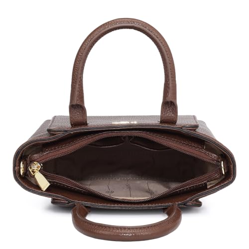 Da Milano Leather Satchel for Women - Brown