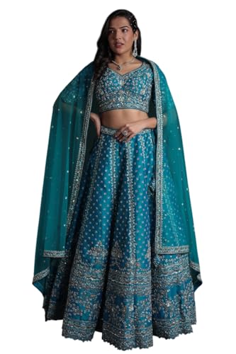 Women's Silk Lehenga with Zardozi and Embroidered work