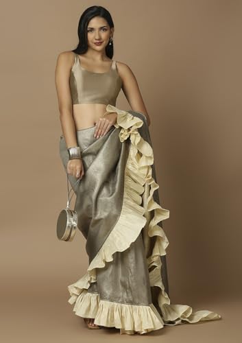 SALWAR STUDIO Women's Beige Solid Saree Blouse-RI-0031-BIGE-38