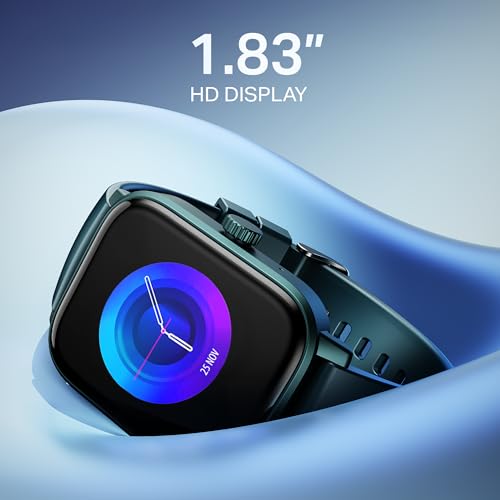 boAt Wave Call 3 Smartwatch 1.83” HD Display with Animated Watch Faces; BT Calling, Functional Crown, Multiple Sports Modes, IP68, HR, SpO2 Monitor, Smart Watches for Men & Women (Aqua Blue)