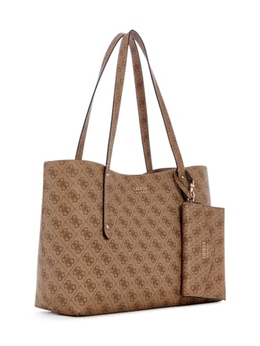 GUESS Latte Logo Printed Brenton Tote Bag
