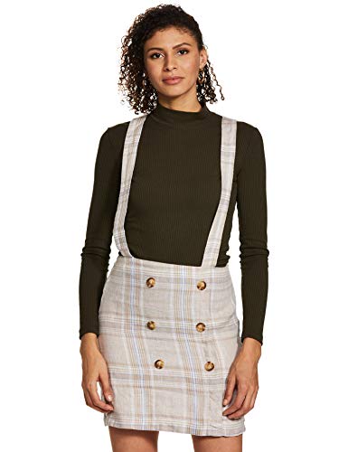 Forever 21 Linen Body con Skirt Tan/Blue