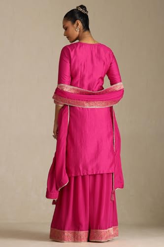 Soch Women's Viscose Blend Kurta Set (EWS5CD22094_Fuchsia