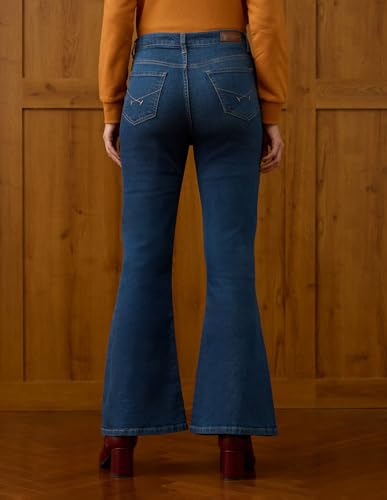 U.S. POLO ASSN. High Rise Extreme Flare Fit Jeans (UWAW25JEN440_Blue_36)