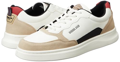 Woodland Men's White PU Sneakers-11 UK (45EURO) (SNK 6596024)