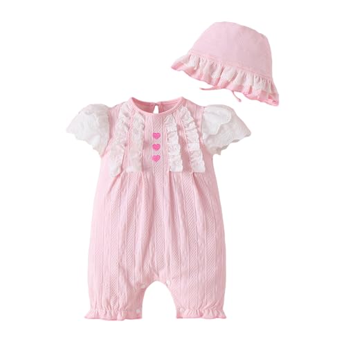 Hopscotch Girls Short Sleeves Pink Angel Wings Romper For Ages (9-12 Months)