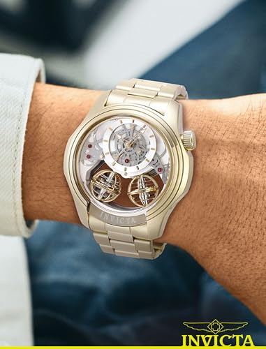 Invicta Specialty Men 46mm Stainless Steel Gold Gold dial PC21AF Quartz