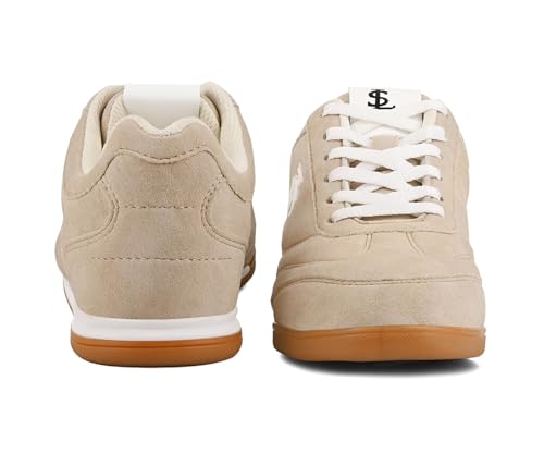 LOUIS STITCH Women’s Beige Casual Lightweight Sneakers | Ortholite Cushioned Comfort | Dual-Color TPR Sole | Lightweight & Comfortable Casual Lace-Up Shoes | LSD-SNK-NBL | UK-7