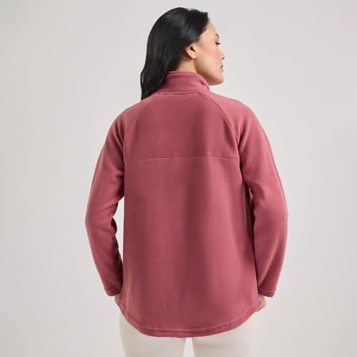 NYKD (NYLE701 Soft & Comfortable Cozy Sherpa Jacket for Women | Fleece Fabric with Relaxed Fit, Front Zip Closure & Kangaroo Pockets | Perfect for Sleep, Lounge, Travel or Daily Winter Wear - Pink