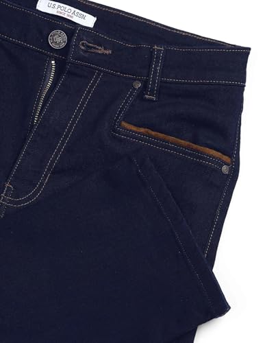 U.S. POLO ASSN. Women High Rise Straight Fit Jeans (UWAW25JEN376_Raw Blue_28)