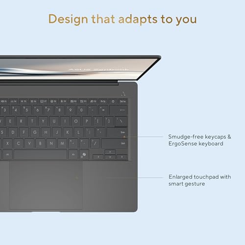 ASUS Zenbook A14 (2026),Snapdragon X2 Elite,NPU Upto 80TOPS,Qualcomm Adreno iGPU,16GB RAM,512GB SSD,FHD+ OLED, 14"(35.5 cm),Win 11,M365 Basic(1Y),Office 24,Iceland Gray,0.99 Kg,UX3407NA-QD226WS,AI PC