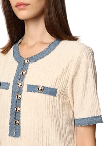 ONLY Women's Regular Fit Beige Dress