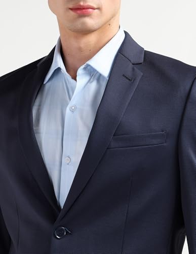 Arrow Men's Zero Calorie Slim Fit Textured Suit (ARAISU5604_Navy_36)