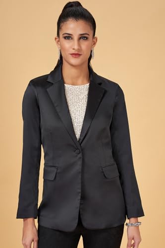Annabelle by Pantaloons Women's Classic Regular Blazer Black