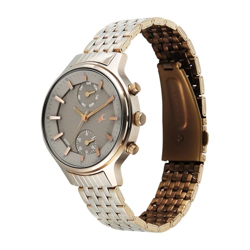 Fastrack Chrome K Quartz Analog with Grey Dial Titanium Stainless Steel Strap Watch for Women - 6208QM01