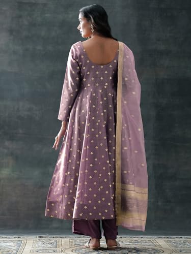 Libas Women's Silk Blend Kurta Set (400766_Mauve