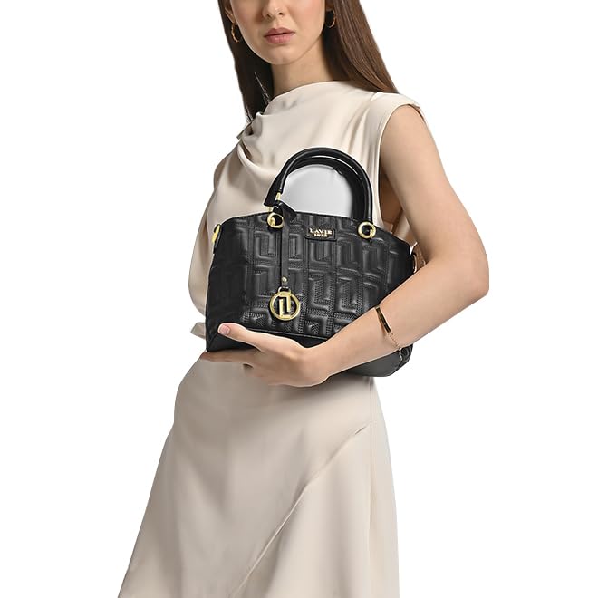 Lavie Luxe Women's Label 25 Small Quilted Satchel Handbag for Women | Satchel Bag for Work | Ladies purse | Stylish Shoulder Bag | Ladies Gift
