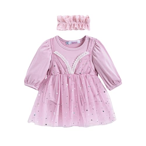 Hopscotch Girls Lilac Full Sleeves Lace Embellished Onesie For Age (6-9 Months)