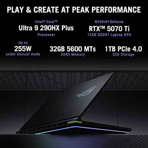 ASUS ROG Strix G18 (2026),Intel Core Ultra 9 (Series 2),RTX 5070 Ti-12GB,32GB RAM (Upgradeable),1TB SSD,FHD+,18"(45 cm),300Hz,Win 11,M365 Basic(1Y),Office 24,Gray,3.2 Kg,G815LR-TT292WS,Gaming Laptop