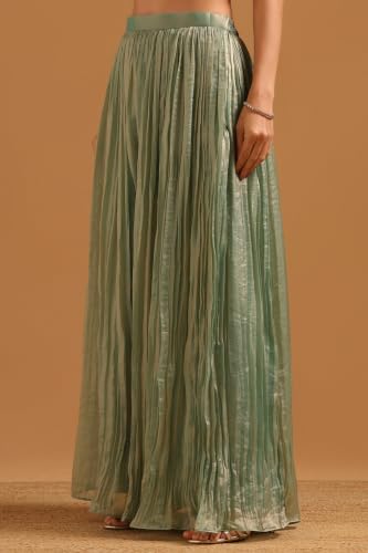 Soch Womens Sap Green Fendi Zari Embroidery Salwar Suit