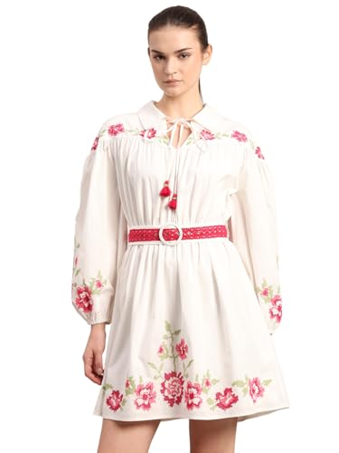 VERO MODA Women's Fit and Flare White Dress