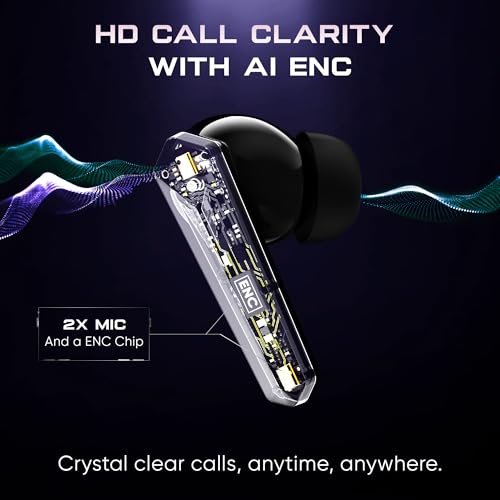 Mivi Commando X7 [Just Launched] Gaming in Ear Earbuds: 35ms Low Latency, Aurora Lights, Dual RGB,13mm Bass Drivers, 50Hrs Playtime,Type C, AI ENC, Made in India Ear buds Wireless Bluetooth Gaming TWS