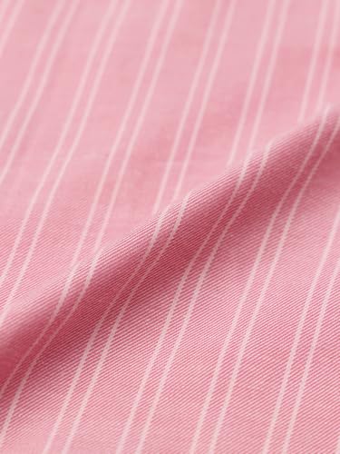 The Souled Store Statement Shirt: Angel Eyes Women and Girls Full Sleeves Spread Collar Pink Striped Cotton Oversized Fit Embroidered Back Lightweight All-Season Shirt