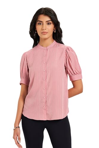 Annabelle by Pantaloons Women's Regular Fit Shirt (110159950002_Pink