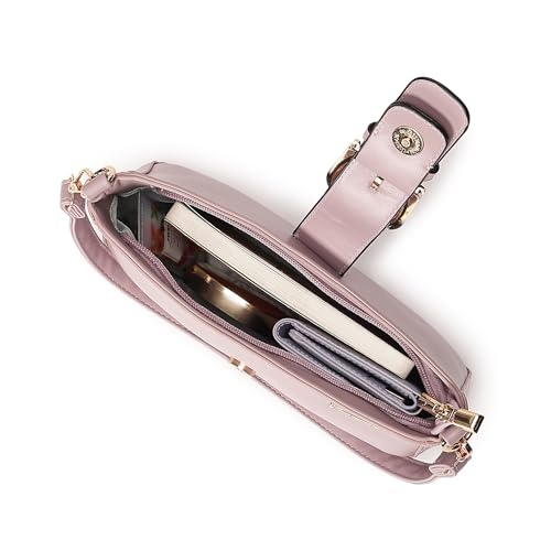 Fastrack Women Buckle Detail Shoulder Bag with Top Zip and Flap Closure | Inner Zip and Slip Pockets, Gold Metal Accents | Trendy Sling Bag | Trendy Women Handbags