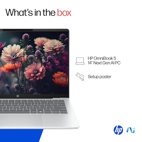 HP OmniBook 5 QC Snapdragon X1-26-100 Next Gen AI Laptop, (16GB LPDDR5x, 1TB SSD), 2K,14''/35.6cm OLED, Win11,Office24, Silver,1.35kg, FHD Camera w/Privacy Shutter, Backlit, he0015QU