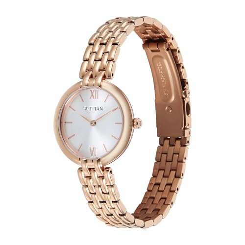 Titan Workday Wonders 2 with Silver Dial Rose Gold Metal Strap Watch for Women - 95368WM01