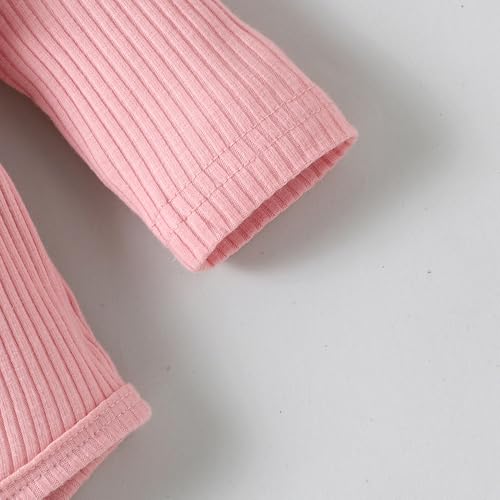 Hopscotch Baby Girls Textured Print Full Sleeves Pink Pant set For Ages (9-12 Months)