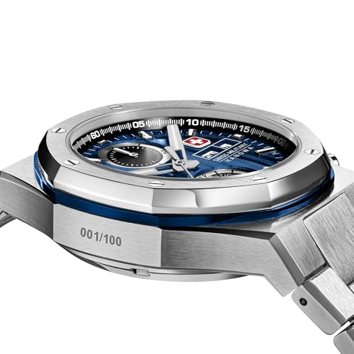 Swiss Military Hanowa Damask Legends Windstorm Blue Round Dial Swiss Made Automatic Watch for Men | SMWGL0007001