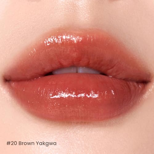 Peripera Ink Mood Glowy Tint | Lip-Plumping, Naturally Moisturizing, Lightweight, Glow-Boosting, Long-Lasting, Comfortable, Non-Sticky, Mask Friendly, No White Film 020 BROWN YAKGWA (HONEY K-OOKIE)