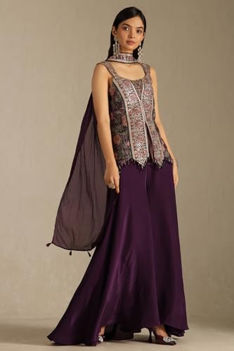 Soch Women's Tissue Kurta Suit Set (OWA5CD22227_Purple