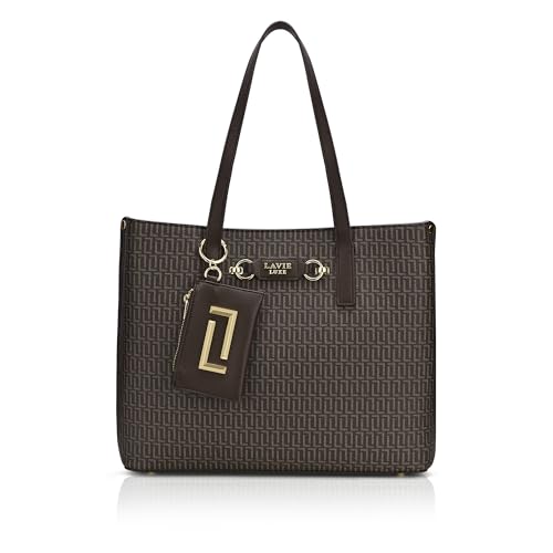 Lavie Luxe Women's Monogram Chloe 3 Compartment Tote Handbag | Tote Bag For Work | Ladies Purse | Stylish Shoulder Bag | Gift For Women