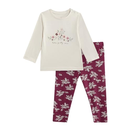 Mothercare Girls Arctic Berry Printed Short Sleeve 2-Piece Top and Legging Set - Multi