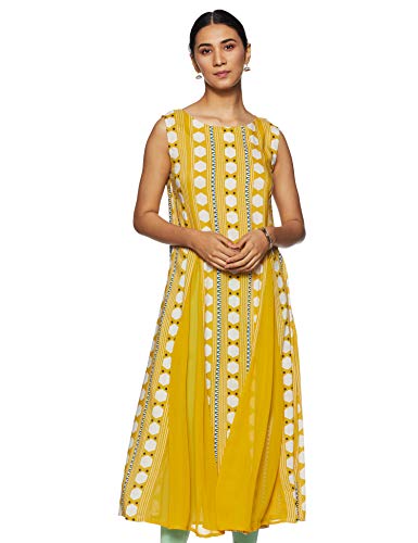 W for Woman A-Line Kurta (18AUW17474-59507_Yellow_6)