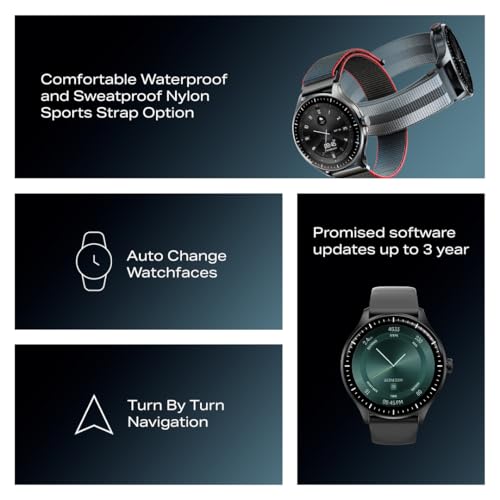 boAt Valour Watch 1 GPS, Advanced X2 Chip,6-Axis Motion 360° Tracking Sensor,15 Days Battery,1.43" AMOLED Display w/Gorilla Glass, AI Based Auto Gym, GPS, Smart Watches for Men & Women (Active Black)