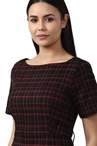 Van Heusen Women's Polyester Classic Knee-Length Dress (VWDRFRGPG38850_Black