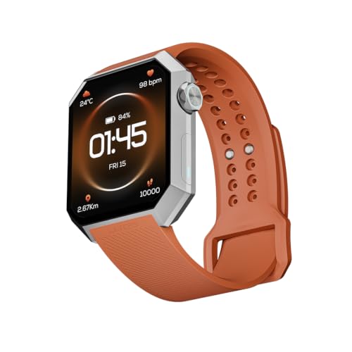 Layers Anarc 2 Smartwatch | 1.85 AMOLED 60Hz Display | Built-in GPS | AI Watch Faces & Assistant | BT Calling | Auto Brightness | Heart Rate + Sleep Monitor Smartwatch, Alluminium Body (Parent) (Orange)