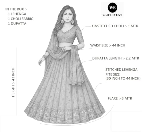 Warthy Ent Embroidery Work Georgette Fabric Lehenga Choli With Georgette Dupatta