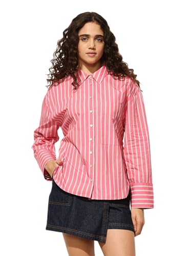 ONLY Women Regular Fit Pink Shirt