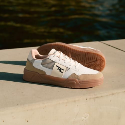 Red Chief Men’s Sneaker | Beige-White Lace-Up Low Ankle Athletic Shoe with Breathable Mesh & PU (C6019)