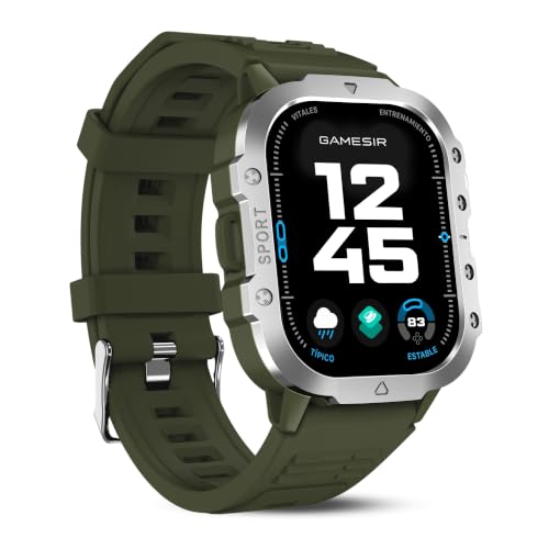 GameSir Forge 1 Smart Watch for Men & Women, 2.19" Full Touch Display, Bluetooth Calling, Fitness Tracking, Message Notifications, Android & iOS Compaatible - (Green)