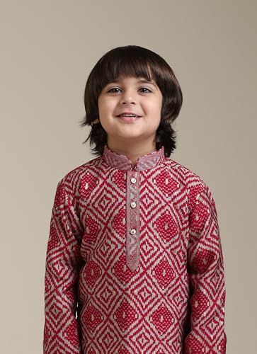 Manyavar Boys Viscose Blend Printed Kurta Churidar Set (2pcs)(3-4 years)