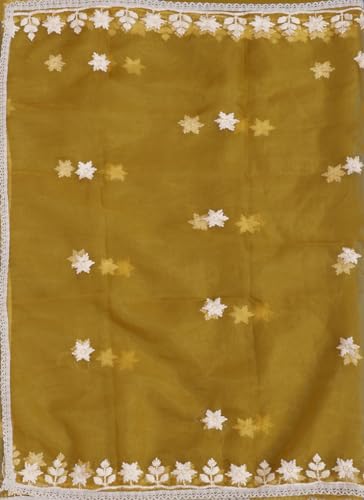 SALWAR STUDIO Mustard Embroidered Unstitched Dress Material_DEEPAK-0221