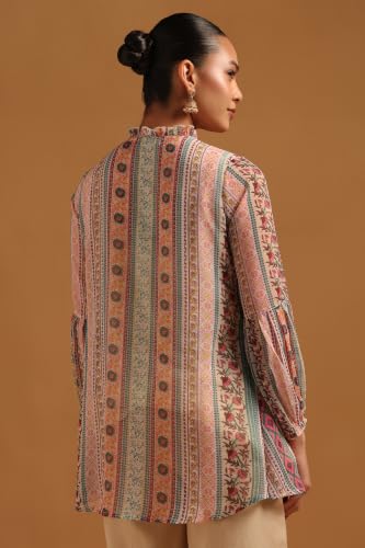 Soch Womens Green Chiffon Botanical Tunic