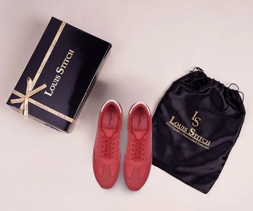 LOUIS STITCH Ferrari Red Sneaker for Men | Comfortable Sneaker | LSP-SNK-AVI010-FR | UK-9
