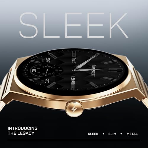 Fire-Boltt Phoenix Nova Smartwatch 1.43” Slim Super AMOLED Display, 466x466 Pixel Always-On Display, Bluetooth Calling, Health Tracker for Men & Women Imperial Gold